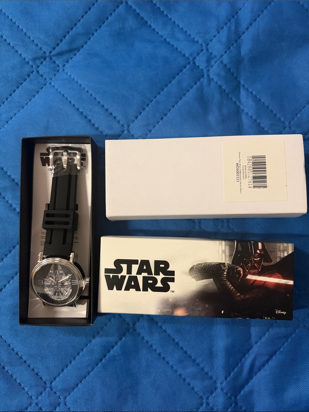 Star Wars Men's Black Silicone Strap Watch with Silver-Tone Case